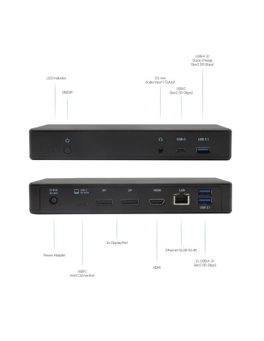 i-tec USB-C Thunderbolt 3 Triple Display Docking Station + Power Delivery 85W