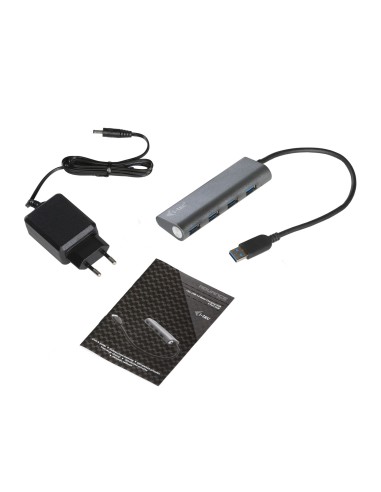 i-tec Metal U3HUB448 hub di interfaccia USB 3.2 Gen 1 (3.1 Gen 1) Type-A 5000 Mbit s Grigio