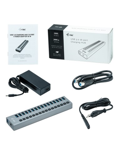 i-tec U3CHARGEHUB16 Caricabatterie per dispositivi mobili Grigio Interno