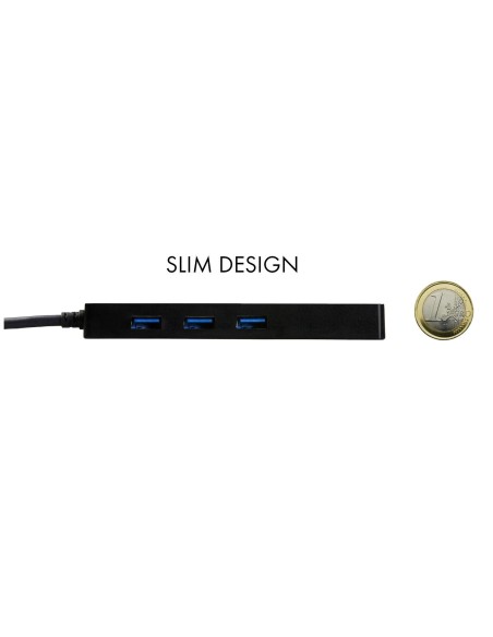 i-tec Advance U3GL3SLIM hub di interfaccia USB 3.2 Gen 1 (3.1 Gen 1) Type-A Nero