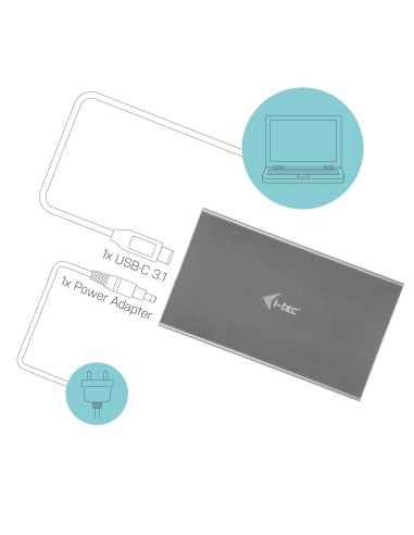 i-tec C31MYSAFE35 contenitore di unità di archiviazione Box esterno HDD Alluminio, Turchese 3.5"