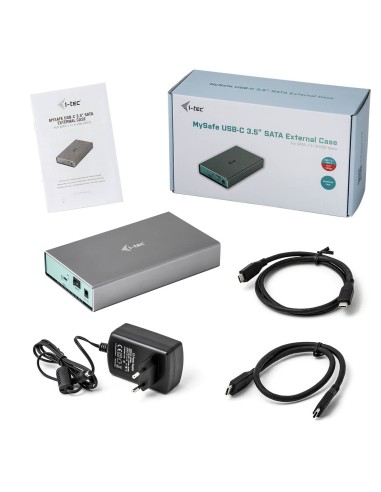 i-tec C31MYSAFE35 contenitore di unità di archiviazione Box esterno HDD Alluminio, Turchese 3.5"