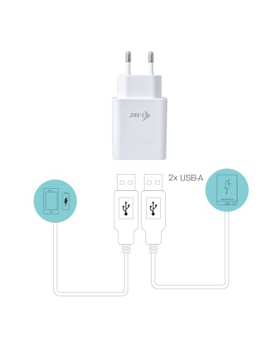 i-tec CHARGER2A4W Caricabatterie per dispositivi mobili Bianco Interno