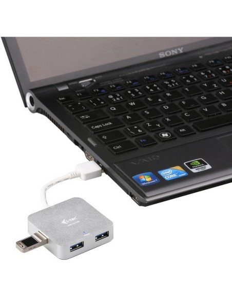 i-tec Metal U3HUBMETAL402 hub di interfaccia 5000 Mbit s Argento