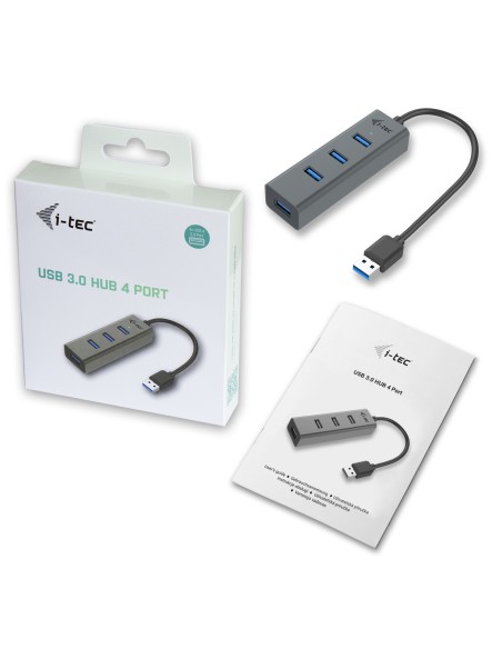 i-tec Metal U3HUBMETAL403 hub di interfaccia USB 3.2 Gen 1 (3.1 Gen 1) Type-A 5000 Mbit s Grigio