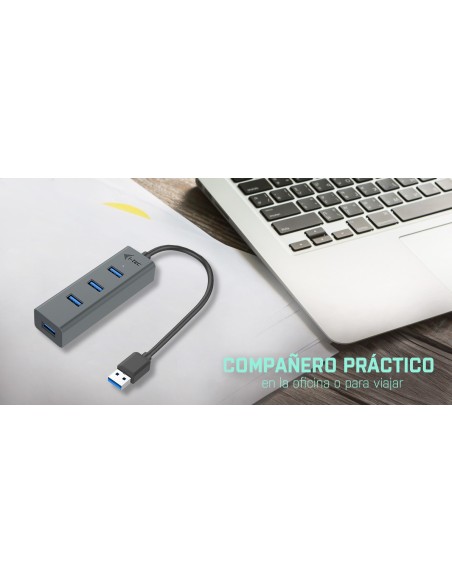 i-tec Metal U3HUBMETAL403 hub di interfaccia USB 3.2 Gen 1 (3.1 Gen 1) Type-A 5000 Mbit s Grigio