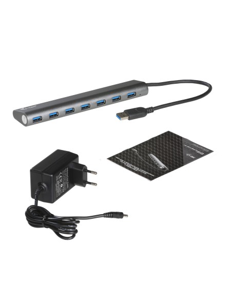 i-tec Metal U3HUB778 hub di interfaccia USB 3.2 Gen 1 (3.1 Gen 1) Type-A 5000 Mbit s Argento