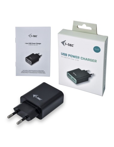 i-tec CHARGER2A4B Caricabatterie per dispositivi mobili Nero Interno