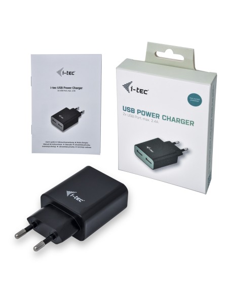 i-tec CHARGER2A4B Caricabatterie per dispositivi mobili Nero Interno