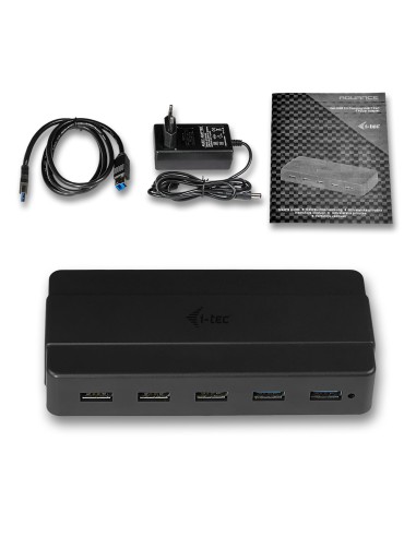 i-tec U3HUB742 hub di interfaccia USB 3.2 Gen 1 (3.1 Gen 1) Type-B 5000 Mbit s Nero