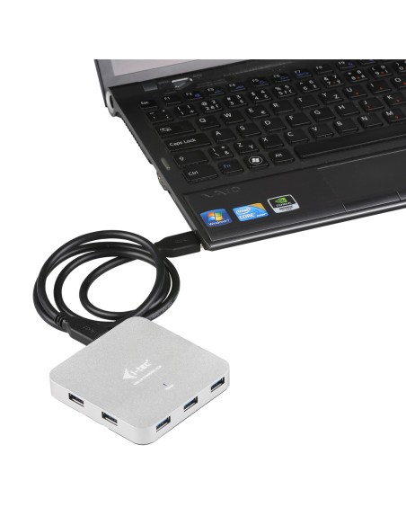 i-tec Metal U3HUBMETAL7 hub di interfaccia USB 3.2 Gen 1 (3.1 Gen 1) Type-A 5000 Mbit s Argento