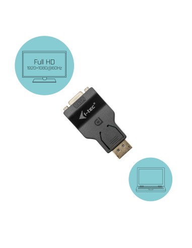 i-tec DP2VGAADA adattatore per inversione del genere dei cavi DisplayPort VGA Nero