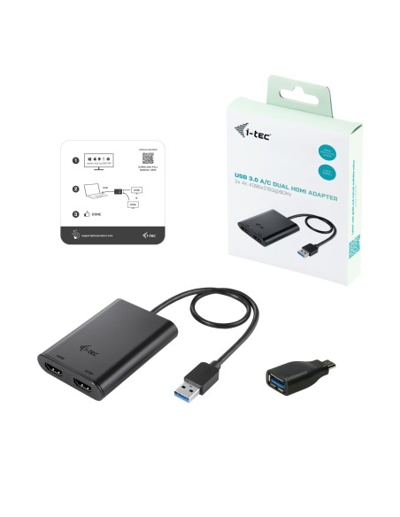 i-tec USB 3.0   USB-C Dual 4K HDMI Video Adapter