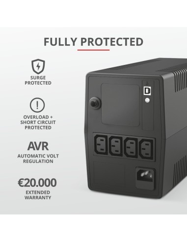 Trust Paxxon 1 kVA 600 W 4 presa(e) AC