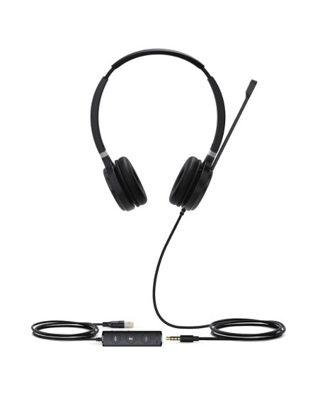 Yealink UH36 Dual Auricolare Cablato A Padiglione Ufficio USB tipo A Nero, Argento