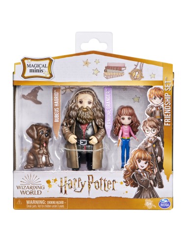 Wizarding World Set Amicizia Hermione e Rubeus Hagrid con Thor, bambole articolate 7.5cm