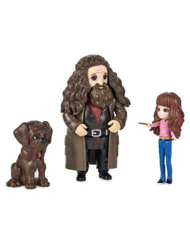 Wizarding World Set Amicizia Hermione e Rubeus Hagrid con Thor, bambole articolate 7.5cm