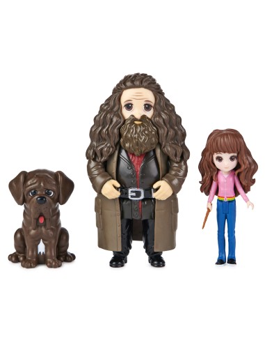 Wizarding World Set Amicizia Hermione e Rubeus Hagrid con Thor, bambole articolate 7.5cm