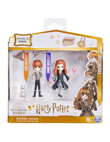 Wizarding World Set Amicizia Ron e Ginny Weasley con mascotte, bambole articolate 7.5cm