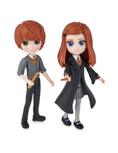 Wizarding World Set Amicizia Ron e Ginny Weasley con mascotte, bambole articolate 7.5cm
