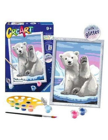 Ravensburger CreArt Pawesome Polar Bear Colore per kit di verniciatura in base ai numeri