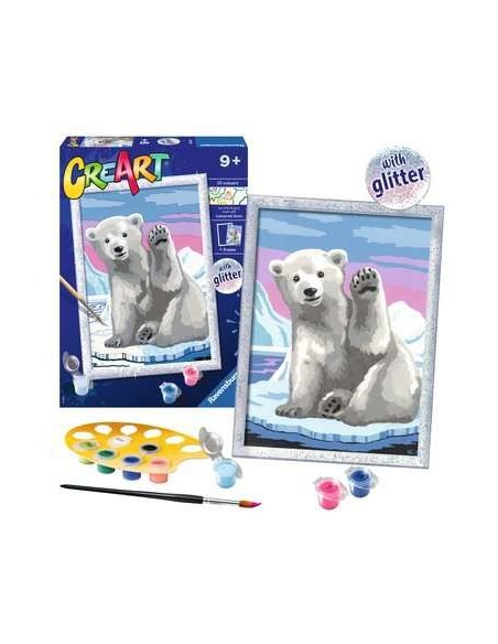 Ravensburger CreArt Pawesome Polar Bear Colore per kit di verniciatura in base ai numeri