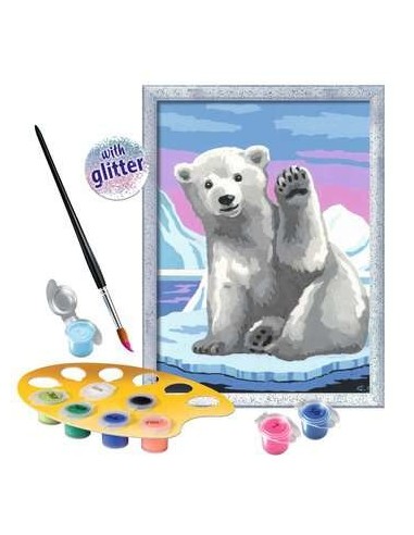 Ravensburger CreArt Pawesome Polar Bear Colore per kit di verniciatura in base ai numeri