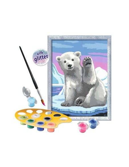 Ravensburger CreArt Pawesome Polar Bear Colore per kit di verniciatura in base ai numeri