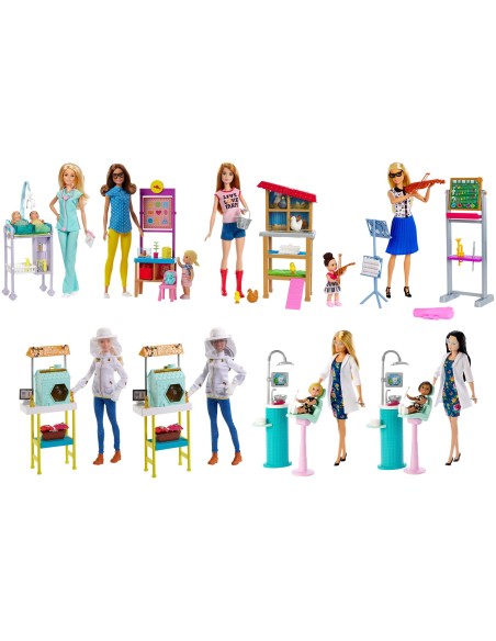 Mattel Barbie Playset a tema Carriera, Bambola in assortimento, Giocattolo per Bambini 3 + anni, Assortito