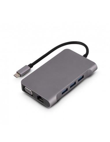 Urban Factory TCM16UF replicatore di porte e docking station per notebook Cablato USB 3.2 Gen 1 (3.1 Gen 1) Type-C Grigio
