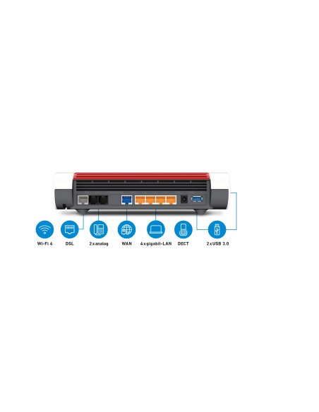 FRITZ!Box 7590 AX router wireless Gigabit Ethernet Dual-band (2.4 GHz 5 GHz) Bianco