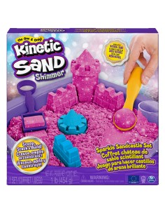 Kinetic Sand |Castello di Sabbia Shimmer | Sabbia cinetica 454gr | Sabbia magica | Sabbia colorata glitterata rosa | 3
