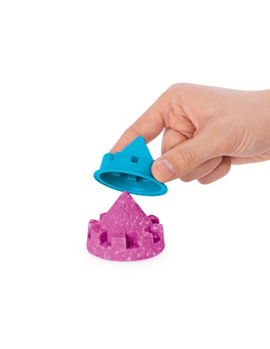 Kinetic Sand |Castello di Sabbia Shimmer | Sabbia cinetica 454gr | Sabbia magica | Sabbia colorata glitterata rosa | 3
