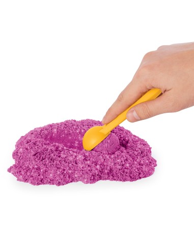 Kinetic Sand |Castello di Sabbia Shimmer | Sabbia cinetica 454gr | Sabbia magica | Sabbia colorata glitterata rosa | 3