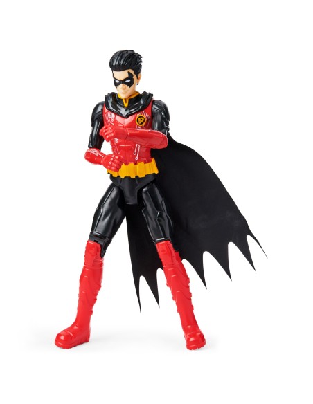 DC Comics | BATMAN | Personaggio Robin in scala 30 cm con decorazioni originali, mantello e 11 punti di articolazione -