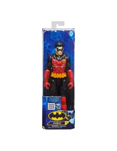 DC Comics | BATMAN | Personaggio Robin in scala 30 cm con decorazioni originali, mantello e 11 punti di articolazione -