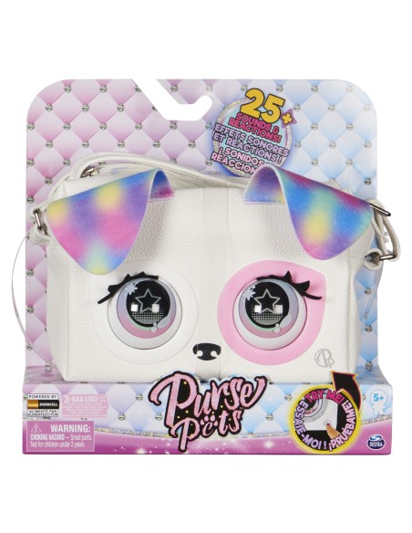 Purse Pets Borsetta interattiva in versione Cucciolo Arcobaleno con oltre 25 effetti sonori e reazioni
