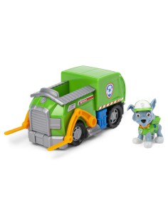 PAW Patrol | Camion per la raccolta di rifiuti riciclabili di Rocky | Veicolo e personaggio di Rocky | Giochi per bambini dai 3