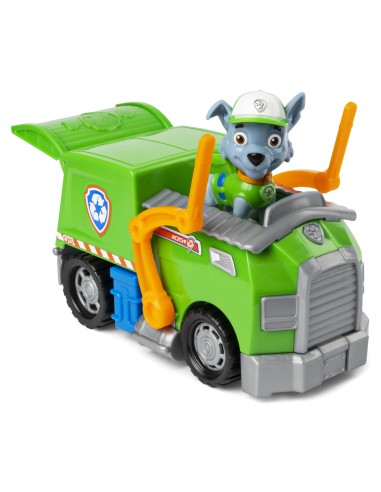 PAW Patrol | Camion per la raccolta di rifiuti riciclabili di Rocky | Veicolo e personaggio di Rocky | Giochi per bambini dai 3