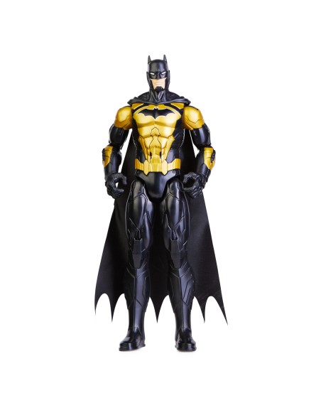 DC Comics | BATMAN | Personaggio Batman Oro e Nero in scala 30 cm con decorazioni originali, mantello e 11 punti di