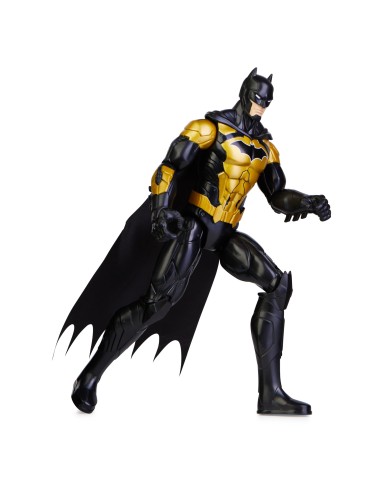 DC Comics | BATMAN | Personaggio Batman Oro e Nero in scala 30 cm con decorazioni originali, mantello e 11 punti di