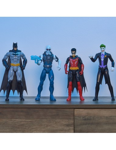 DC Comics | BATMAN | Personaggio Batman Oro e Nero in scala 30 cm con decorazioni originali, mantello e 11 punti di