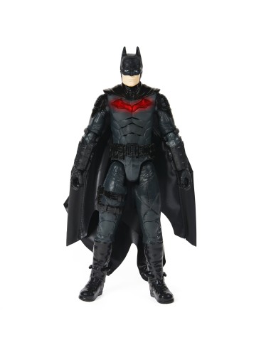 DC Comics , BATMAN IL FILM, Personaggio Deluxe del film The Batman da 30 cm con tuta alare, luci, suoni e ali che si aprono,