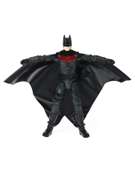 DC Comics , BATMAN IL FILM, Personaggio Deluxe del film The Batman da 30 cm con tuta alare, luci, suoni e ali che si aprono,
