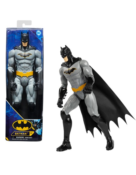 DC Comics | BATMAN | Personaggio Batman in scala 30 cm con decorazioni originali, mantello e 11 punti di articolazione -
