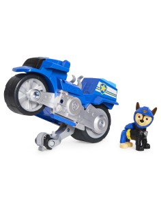 PAW Patrol , veicolo Moto Pups di Chase, motocicletta con motore a retrocarica e personaggio, per bambini dai 3 anni in su