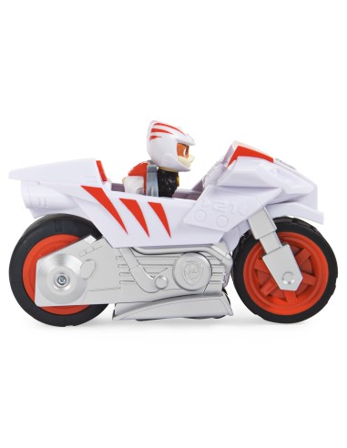 PAW Patrol , veicolo Moto Pups di Wildcat, motocicletta con motore a retrocarica e personaggio, per bambini dai 3 anni in su