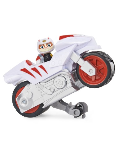 PAW Patrol , veicolo Moto Pups di Wildcat, motocicletta con motore a retrocarica e personaggio, per bambini dai 3 anni in su