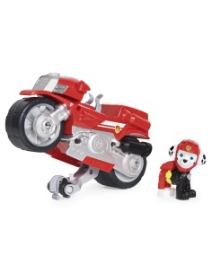 PAW Patrol , veicolo Moto Pups di Marshall, motocicletta con motore a retrocarica e personaggio, per bambini dai 3 anni in su
