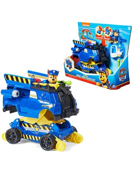 PAW Patrol | Veicolo della polizia Rise N' Rescue di Chase | Veicolo trasformabile con personaggio di Chase e accessori inclusi